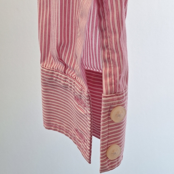 🅱️🅾️G🅾️ Banana Republic Non-iron fitted shirt in red stripes - Picture 7 of 10